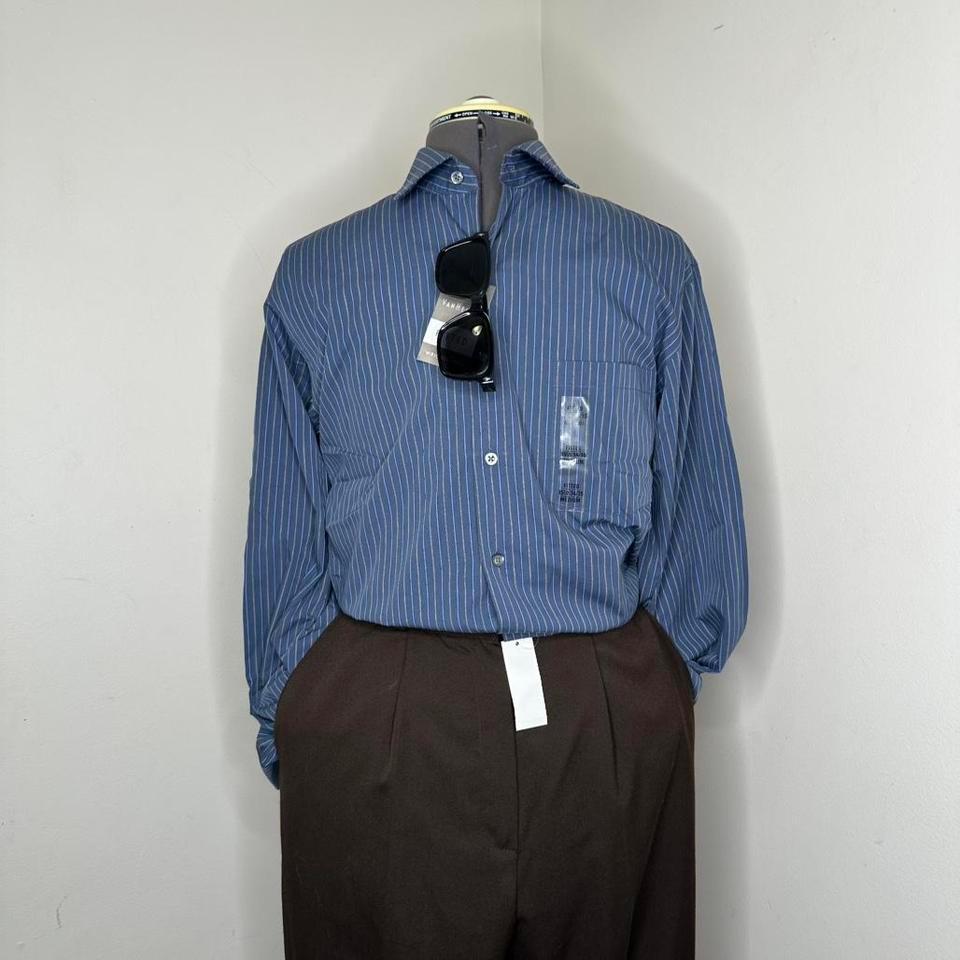 Blue Minimalist Button Down Work 35c7