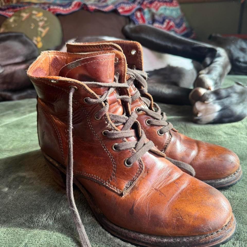 Brown Leather Lace Up Boots Fa75