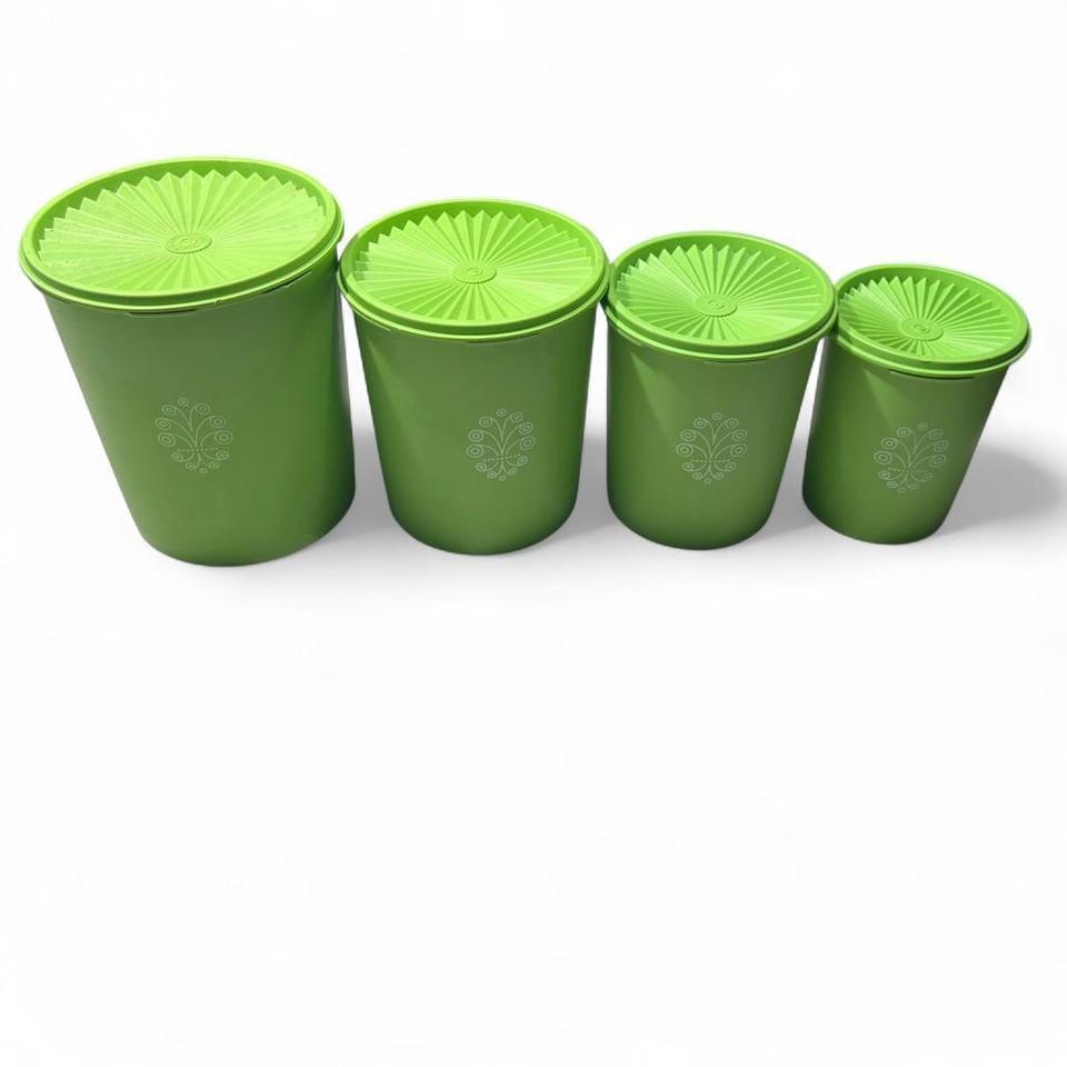 Green Tupperware Canisters With Lids E7e5