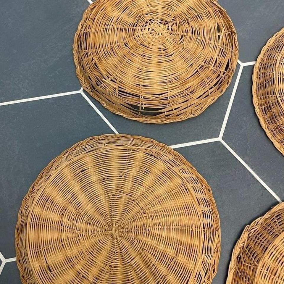 Vintage Woven Wicker Paper Plate 5cce 4