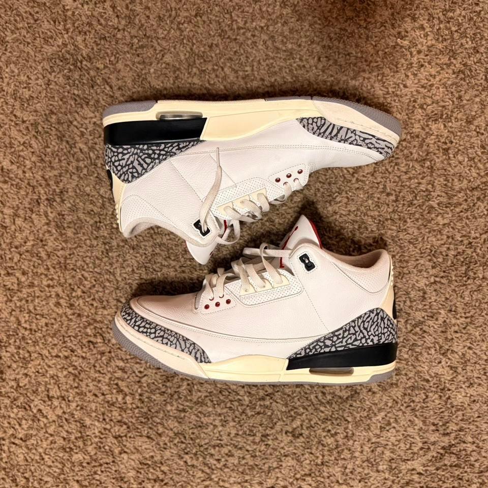 White Cement Jordan 3s Size 947d
