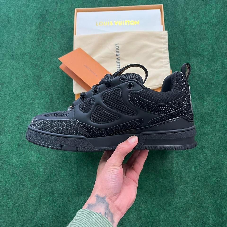 Louis Vuitton Black Rhinestone Sneakers 7622 3