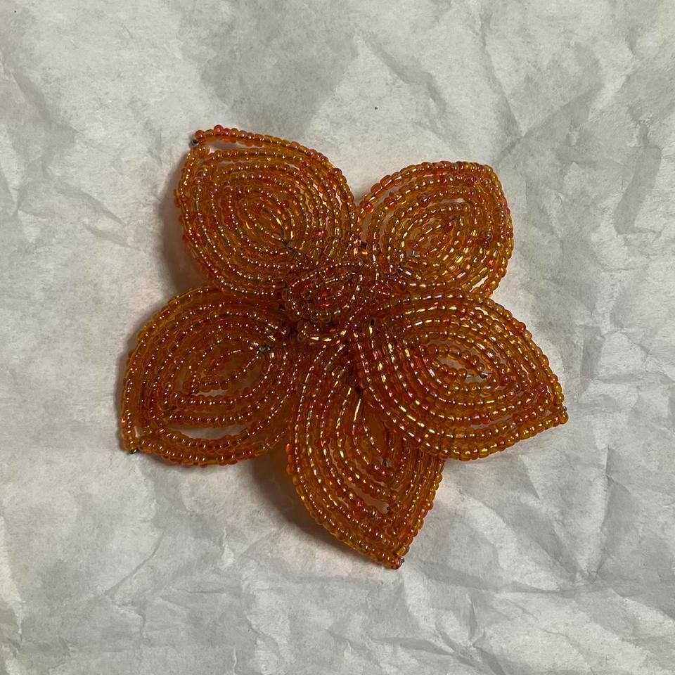 Vintage Red And Orange Beaded B757 3