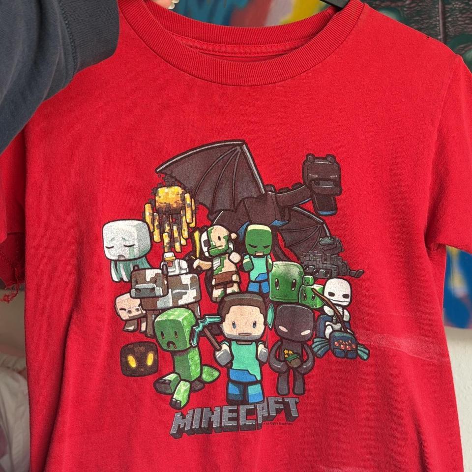 Red Minecraft T Shirt With Cute Cc9c