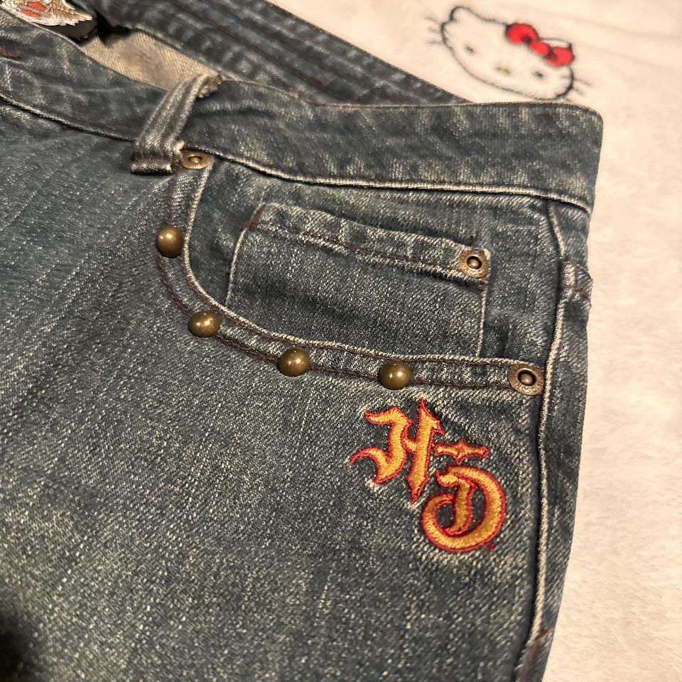 Harley Davidson Embroidered Jeans Biker 706e 3