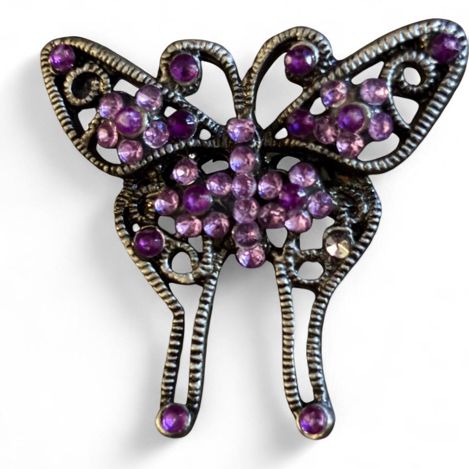 Purple Butterfly Brooch Pin It