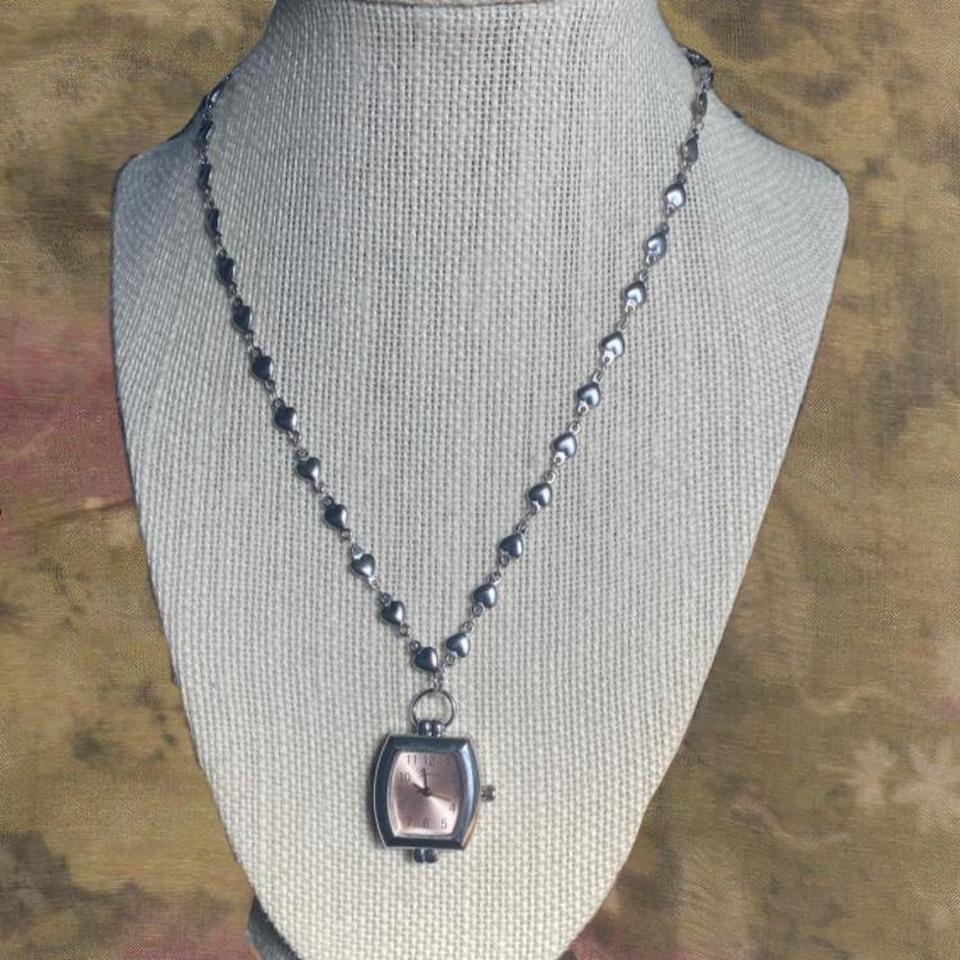 Silver Clock Necklace With Baby 1dd4 2