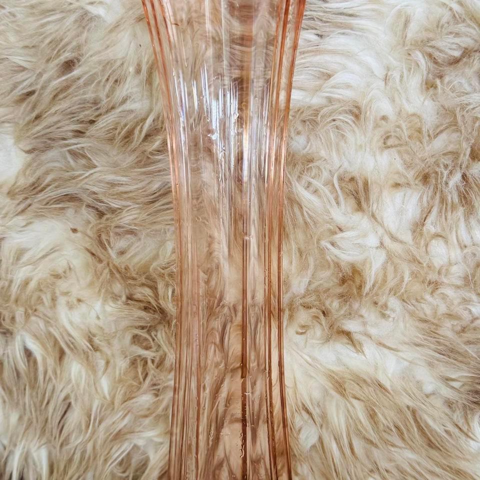 Pink Glass Swung Vase Vintage 6250 4