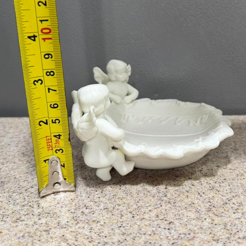 Vtg Bisque Porcelain Ceramic Leaf E966 2