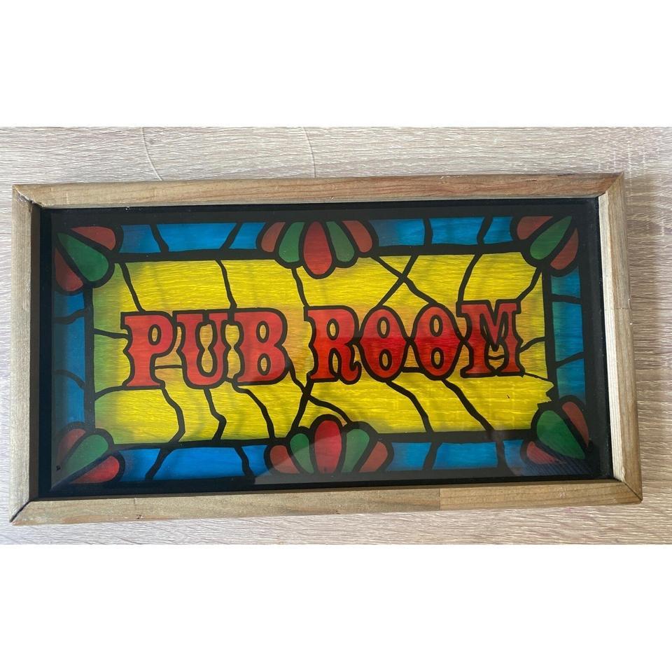 Pub Room Sign Vintage Wooden E270