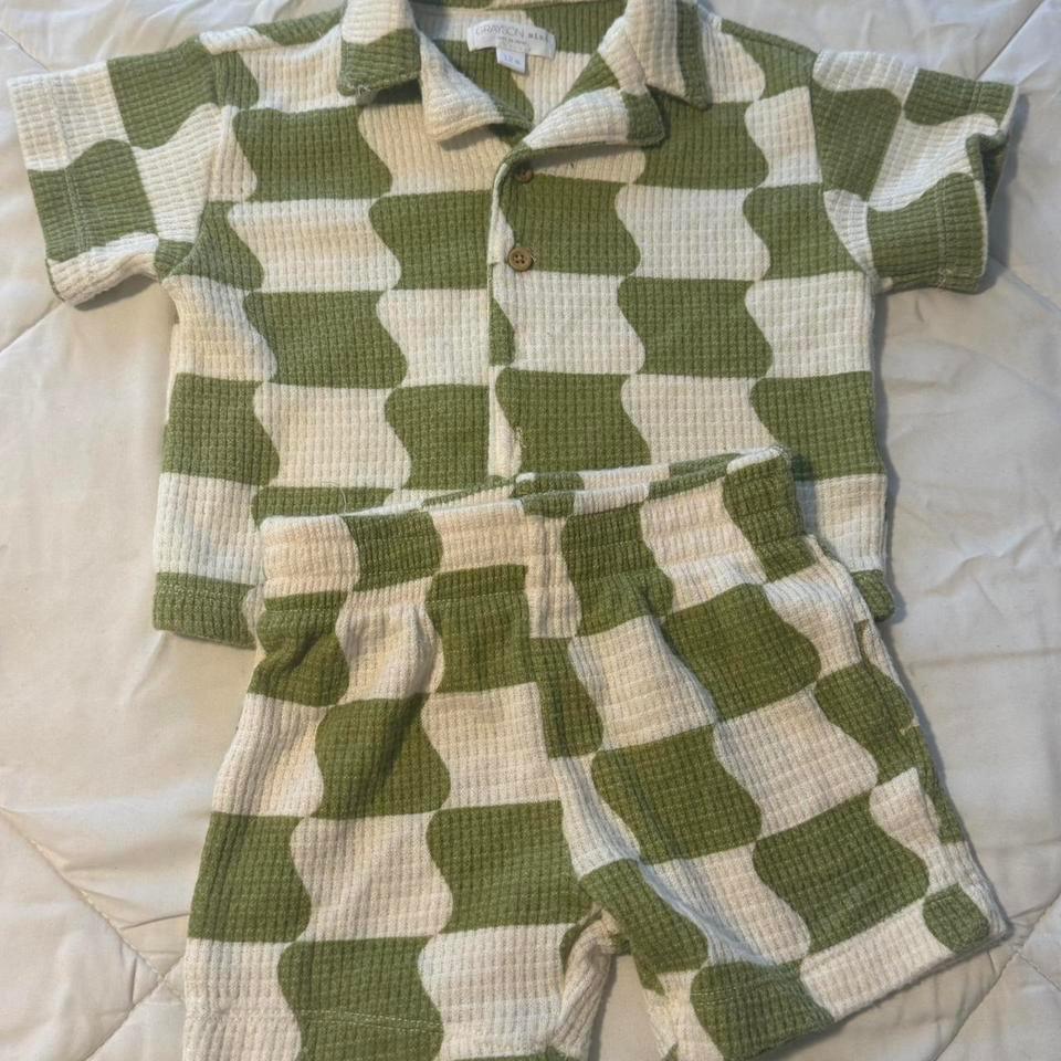 Green And White Checkered Baby 73de