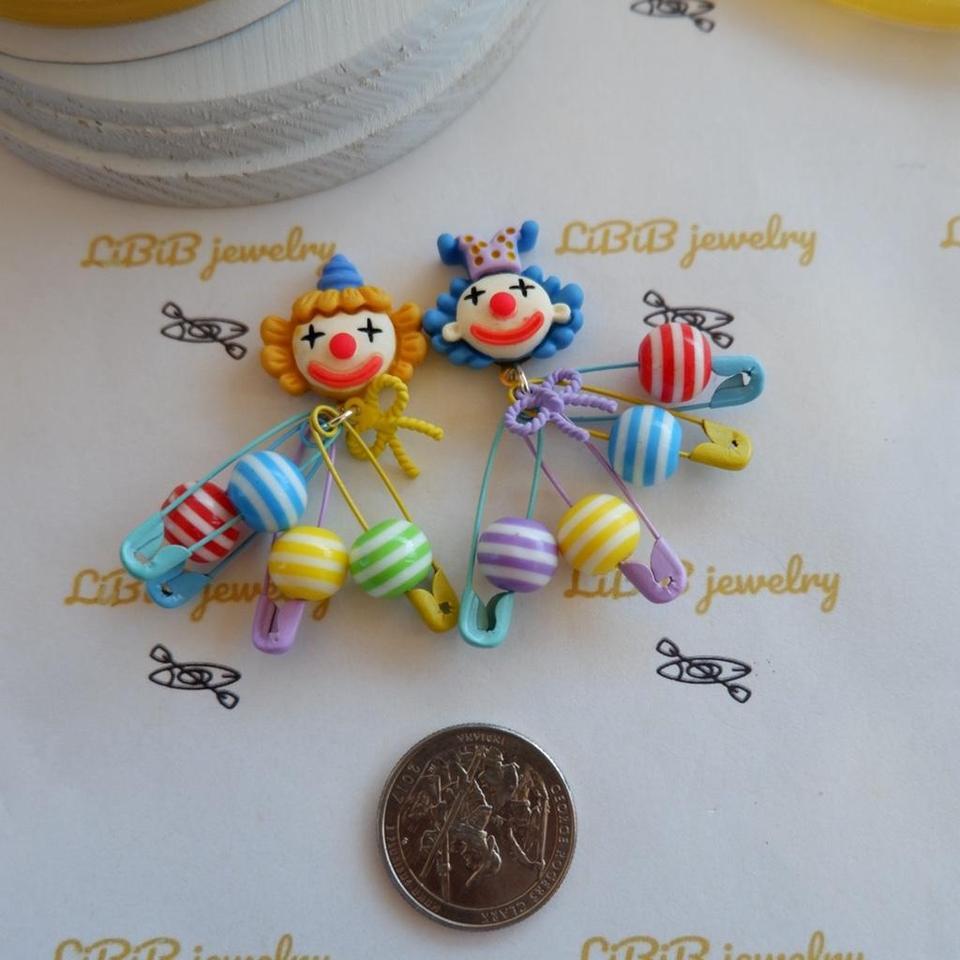 Cute Clown Earrings With Colorful 5d33 8