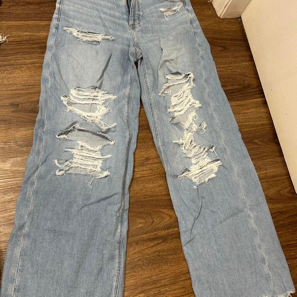 American Eagle Blue Ripped Wide 55c5