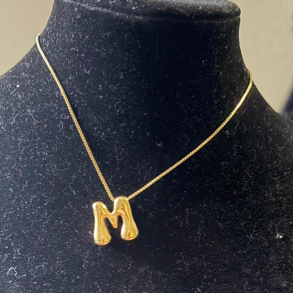Gold Letter M Necklace Non 1ae7