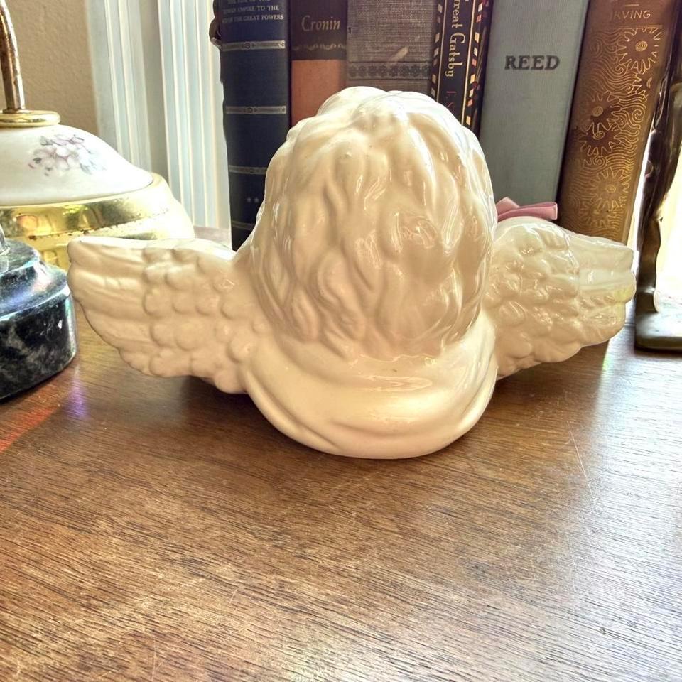 Vintage 90s White Porcelain Cherub 2