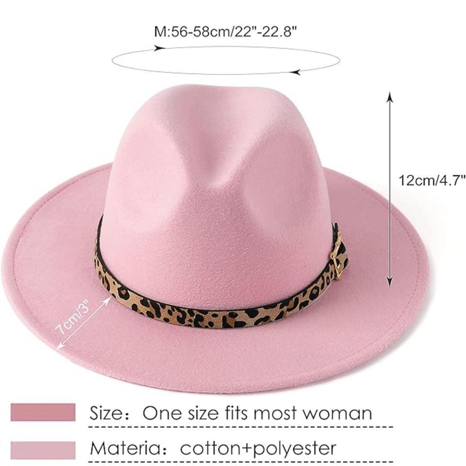 Pink Unisex Fedora Hat With 5