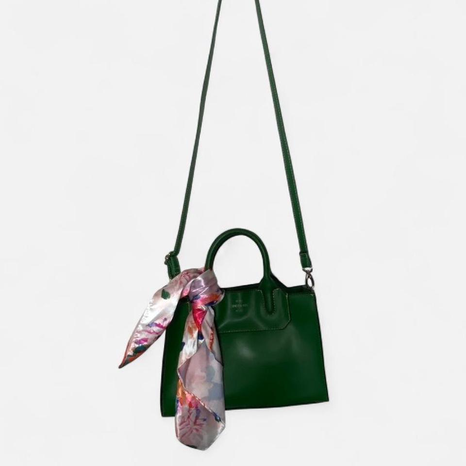 Green Leather Shoulder Bag With