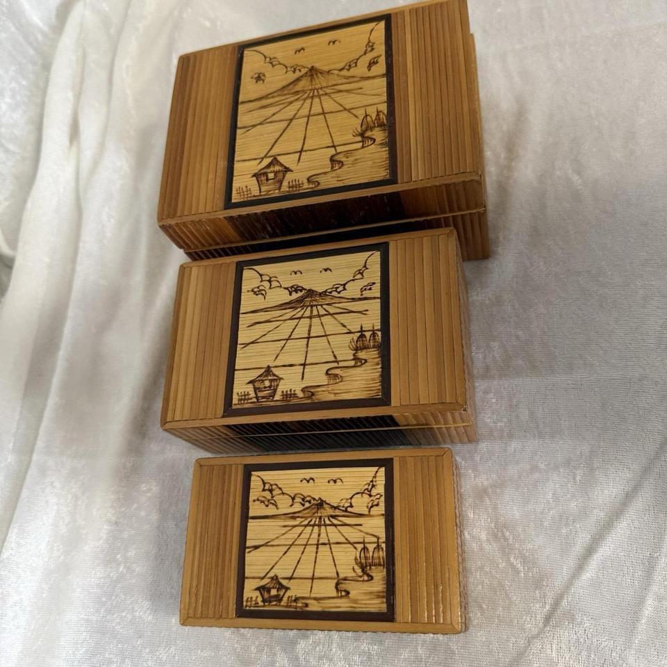 Wooden Nestingstacking Boxes Set Of De53