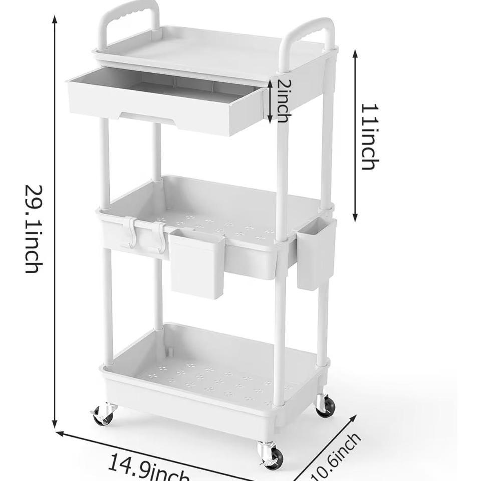 White Rolling Cart