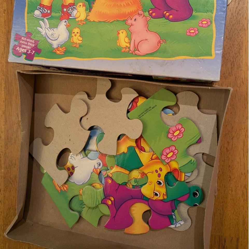 Barney Puzzle Box Incomplete Pre Owned 5494 6