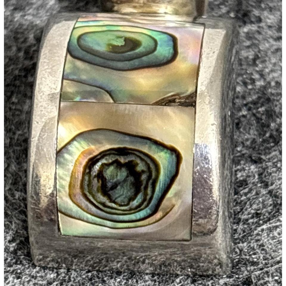 Vintage Sterling Silver Abalone Pendant 3