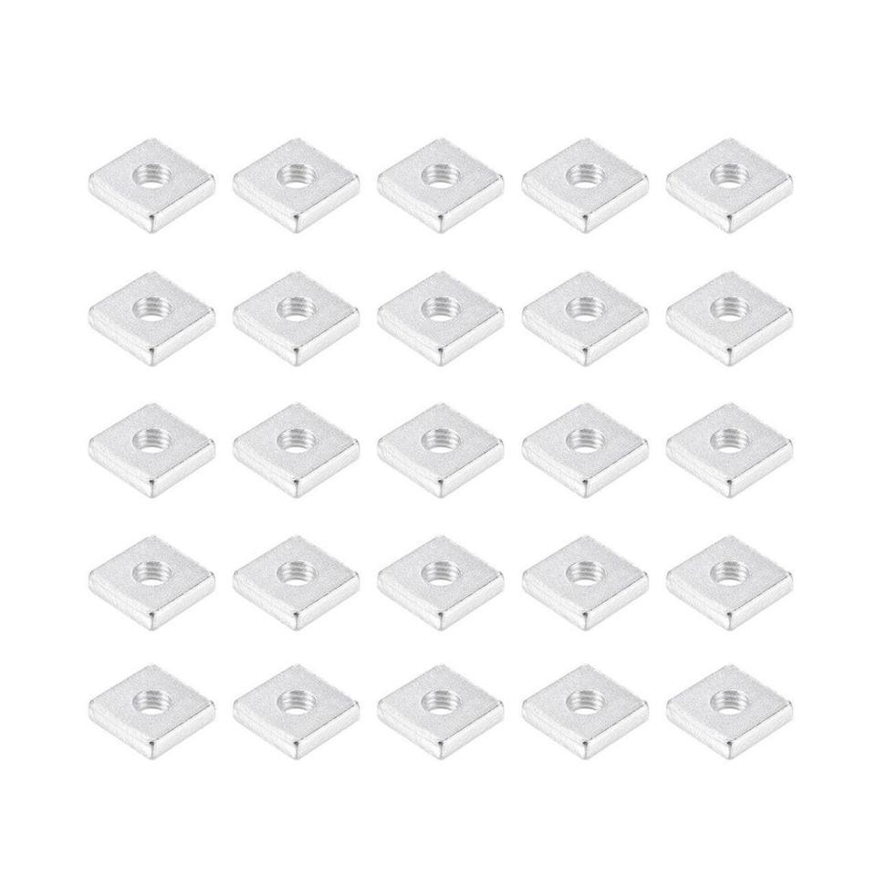 25 Pcs M6 Square Nuts Bf19