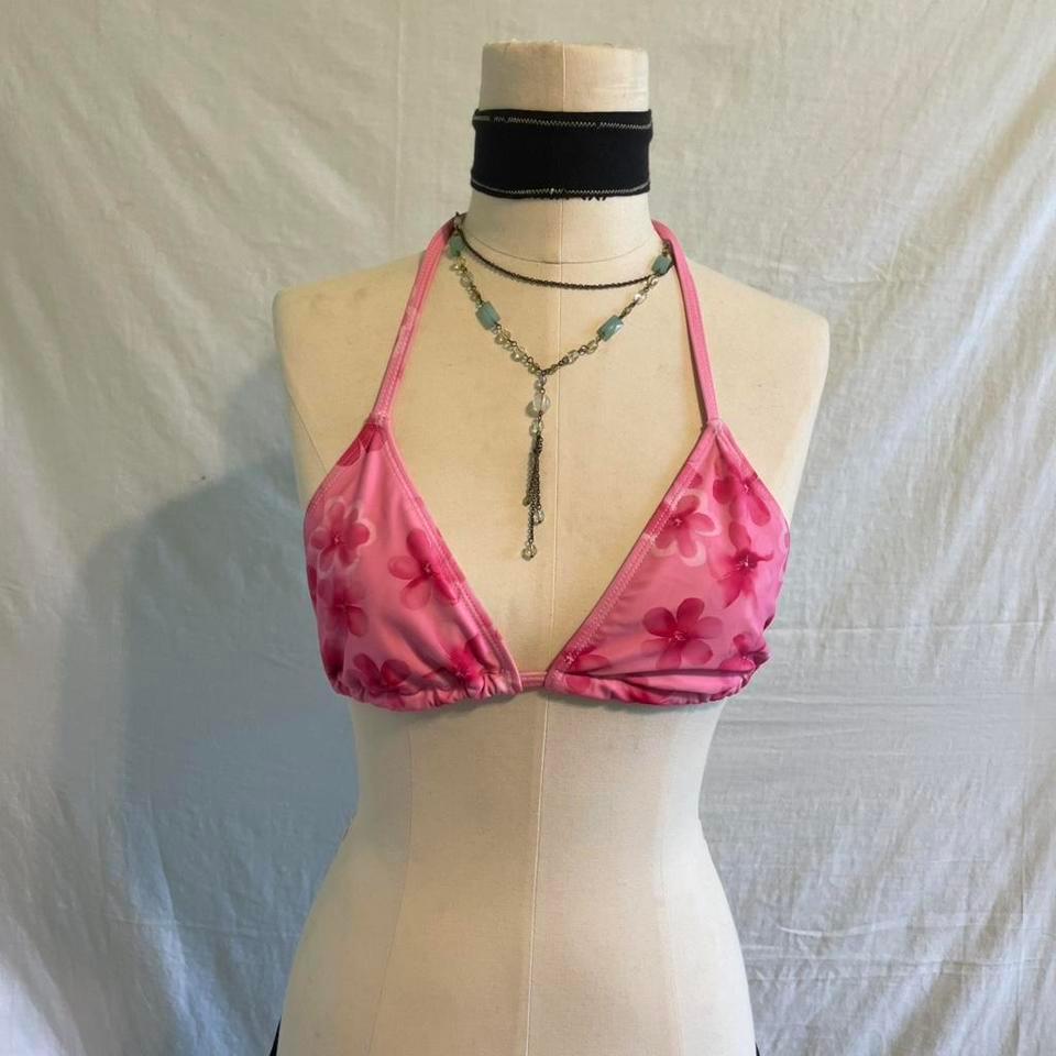 Pink Floral Bikini Top With B799 2