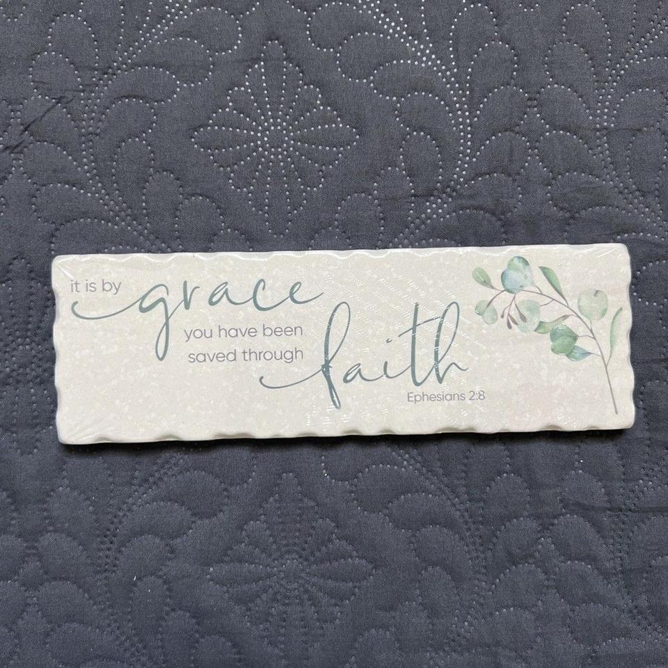 Inspirational Tabletop Floral Scripture Plaque