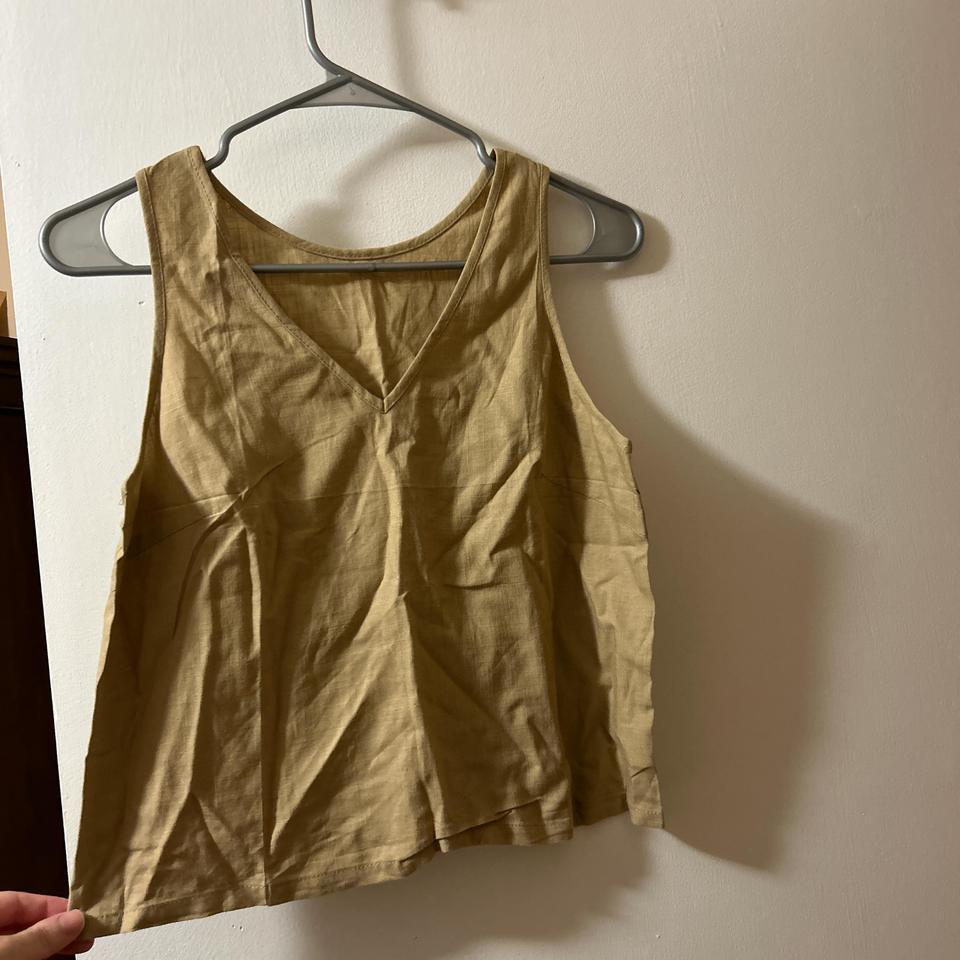 Tan Linen Tank Top Size