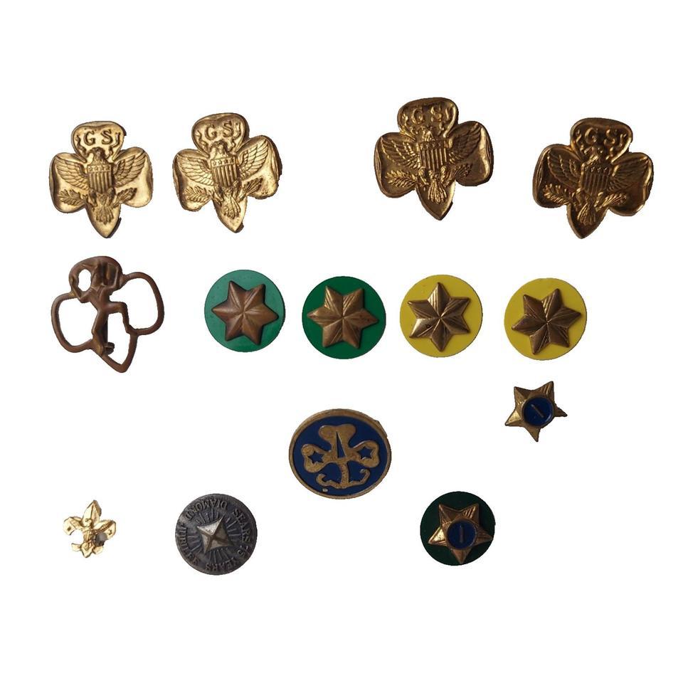 Vtg Pins Girl Scout Boy