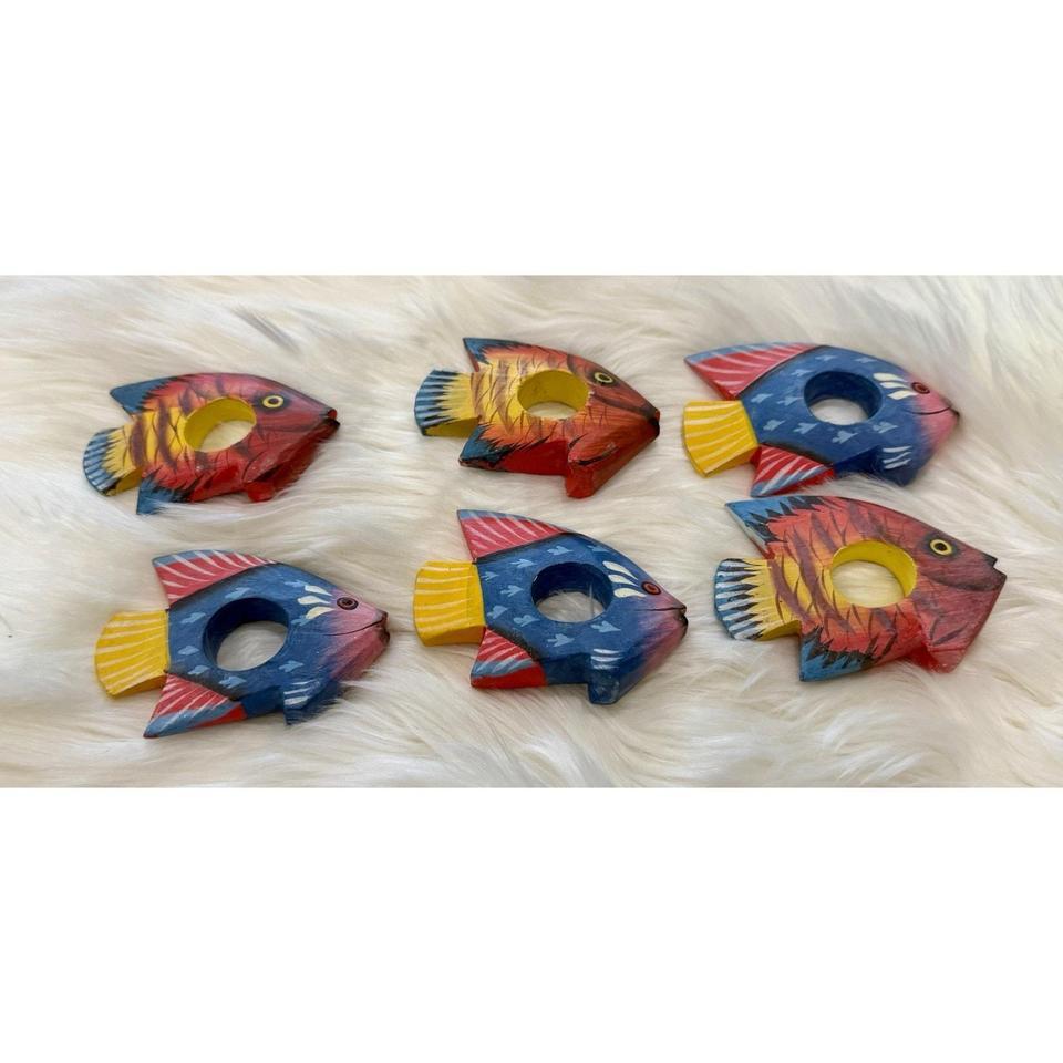 Vintage Hand Painted Hand Carved Wooden Fish B298