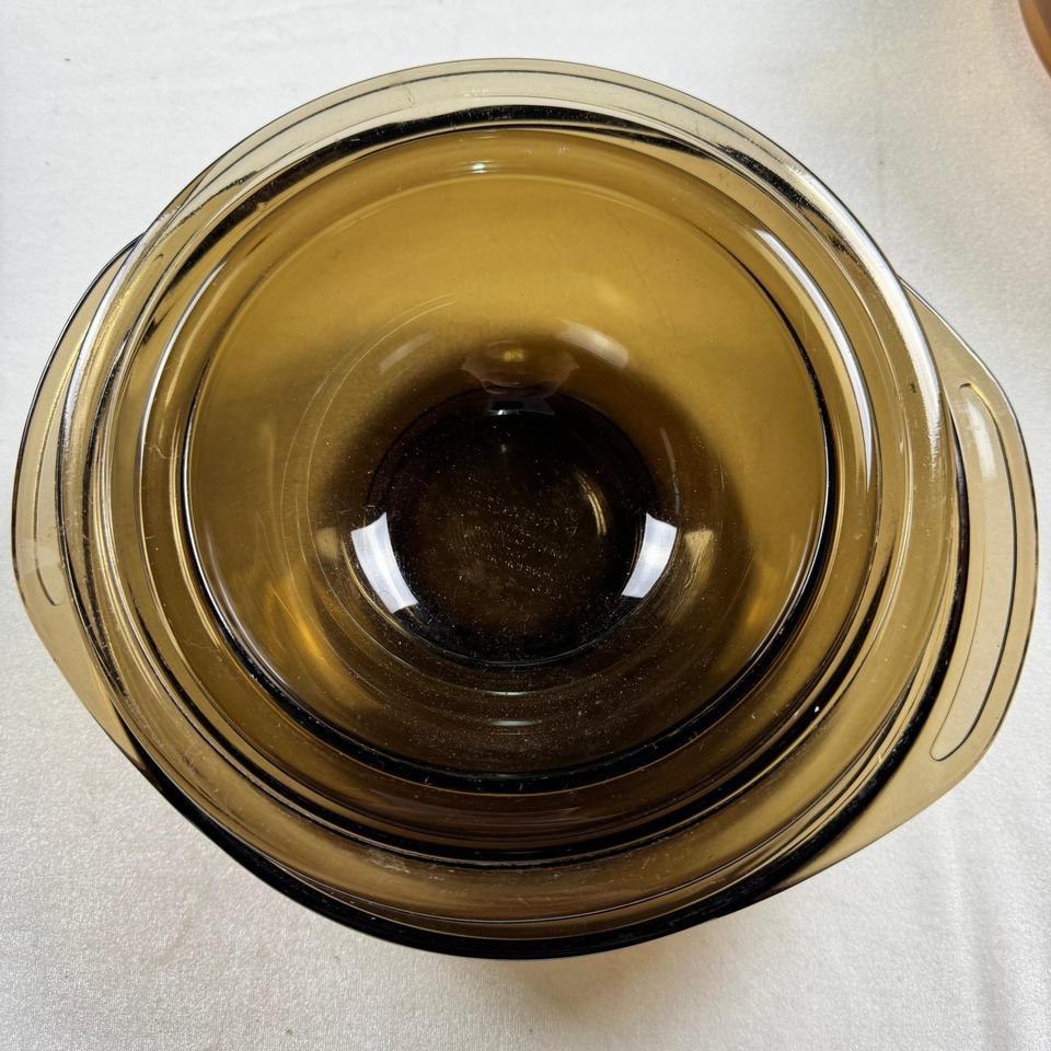 Vintage Pyrex Visions Amber Brown Fe4c 2