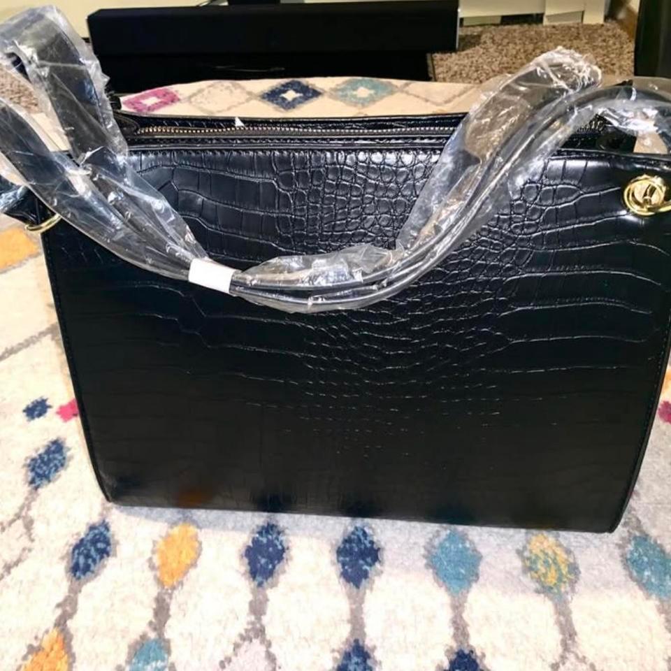 London Fog Brielle Croco Satchel 3