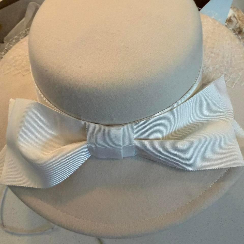 White Betmar Hat With Veil 2