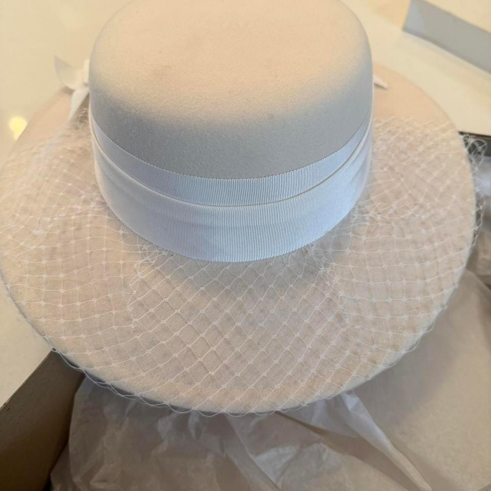 White Betmar Hat With Veil