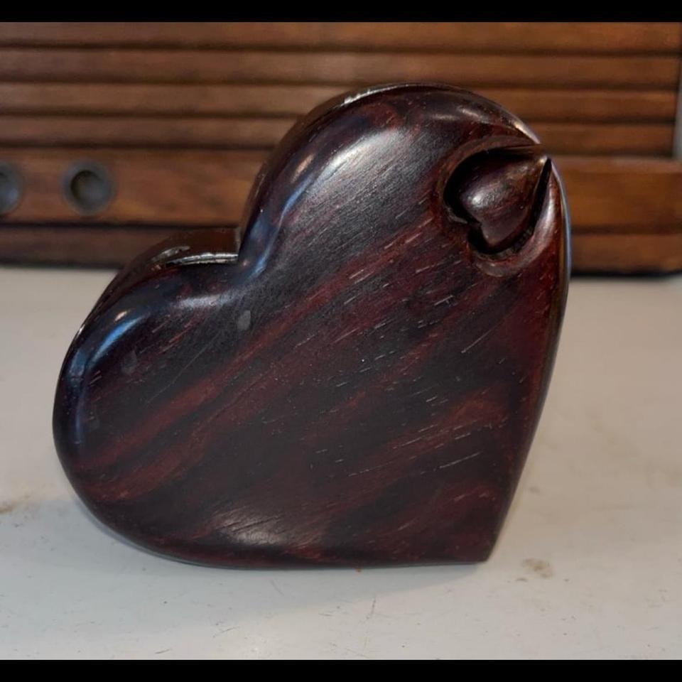 Vintage Wooden Heart Puzzle Trinket 2