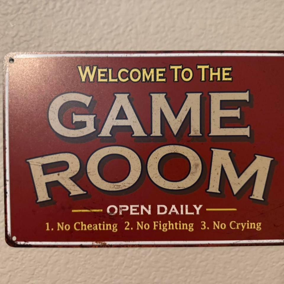Aluminum Game Room Sign Perfect