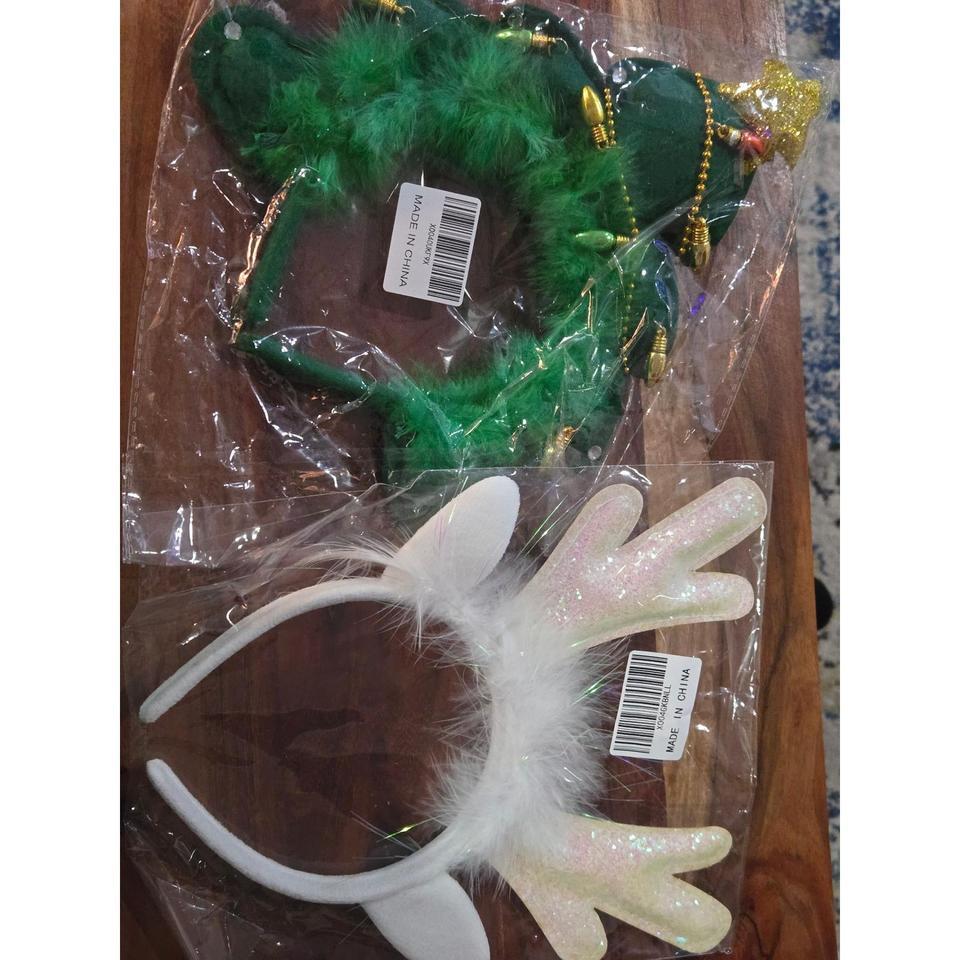 Two Kids Christmas Headbands Tree