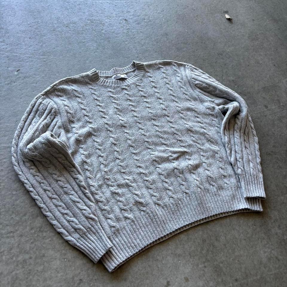 Grey Cable Knit Sweater Ea0d 2