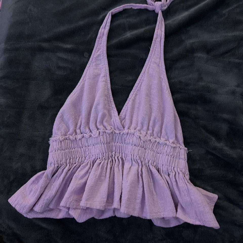 Ocean Drive Purple Cropped Halter D2fe