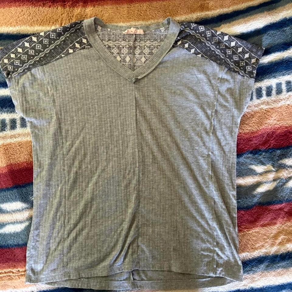 Grey And Charcoal Western Tee A419