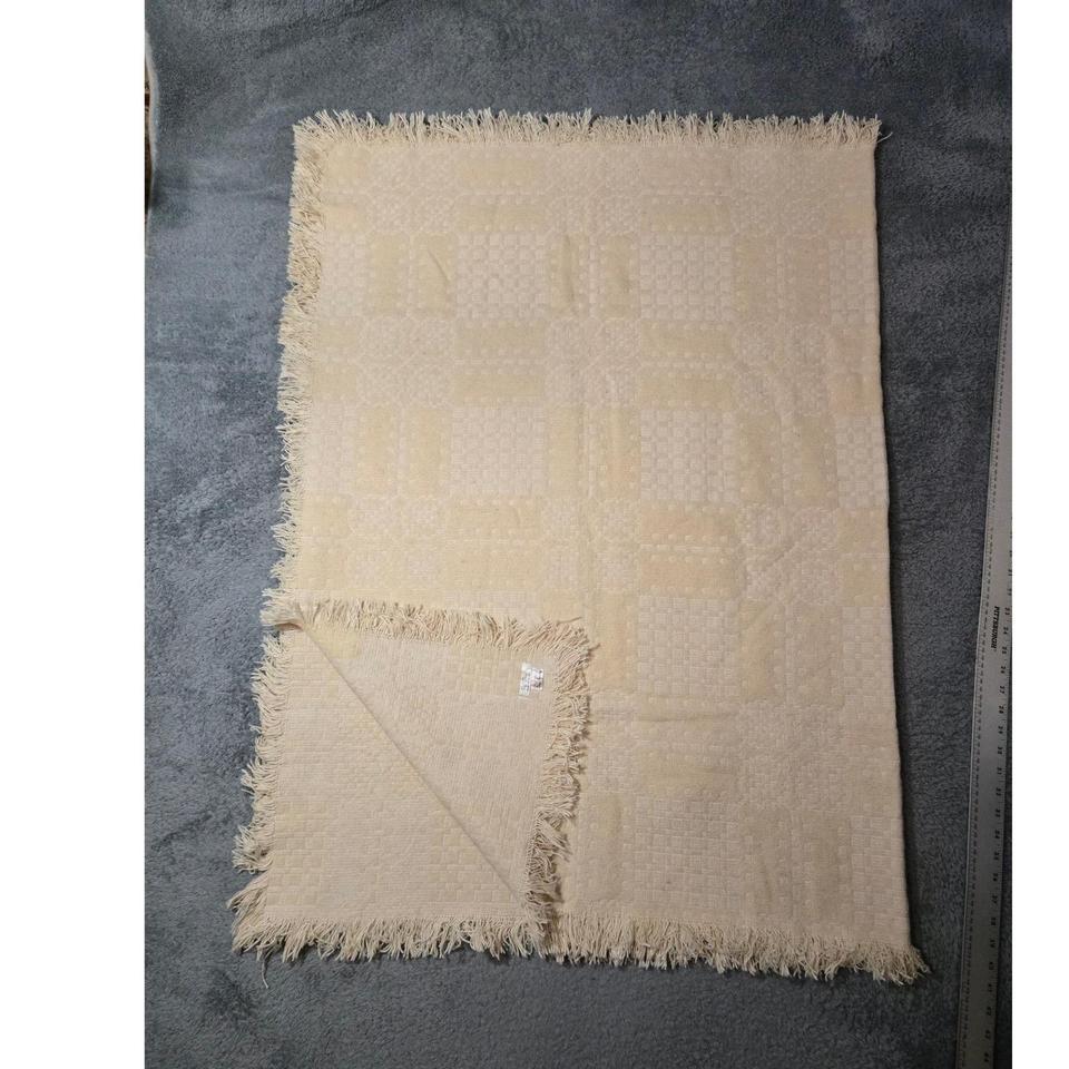 Vtg Mid Century Woven Throw Blanket B424