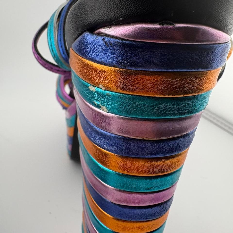 Rainbow Multi Coloured Platform Sandals With 6421 7