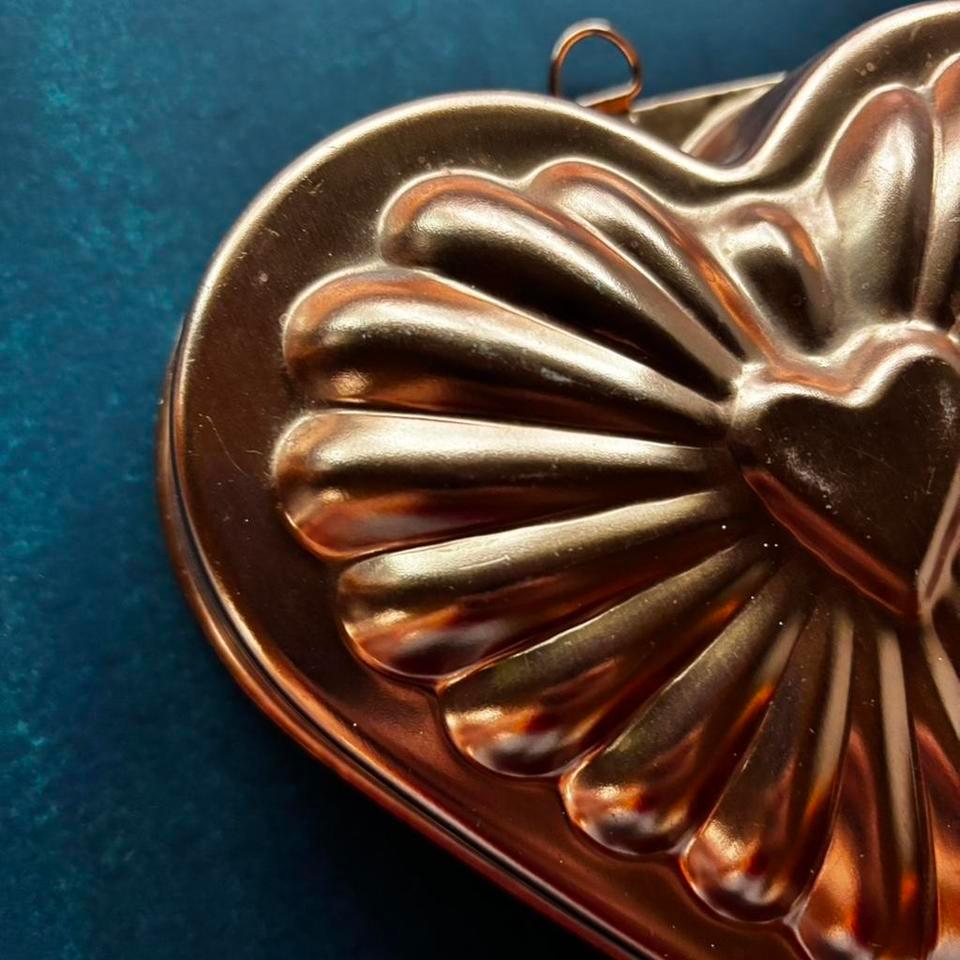 Vintage Copper Heart Mold Small 6a1a 2