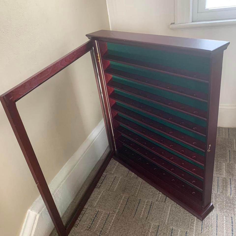 Mahogany Wood Hanging Cabinet With 3
