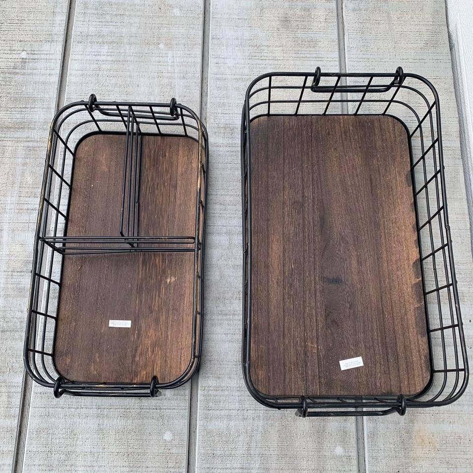 Rustic Nesting Metal Wire Storage A0a4
