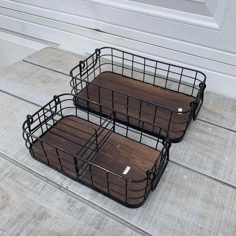 Rustic Nesting Metal Wire Storage A0a4 2