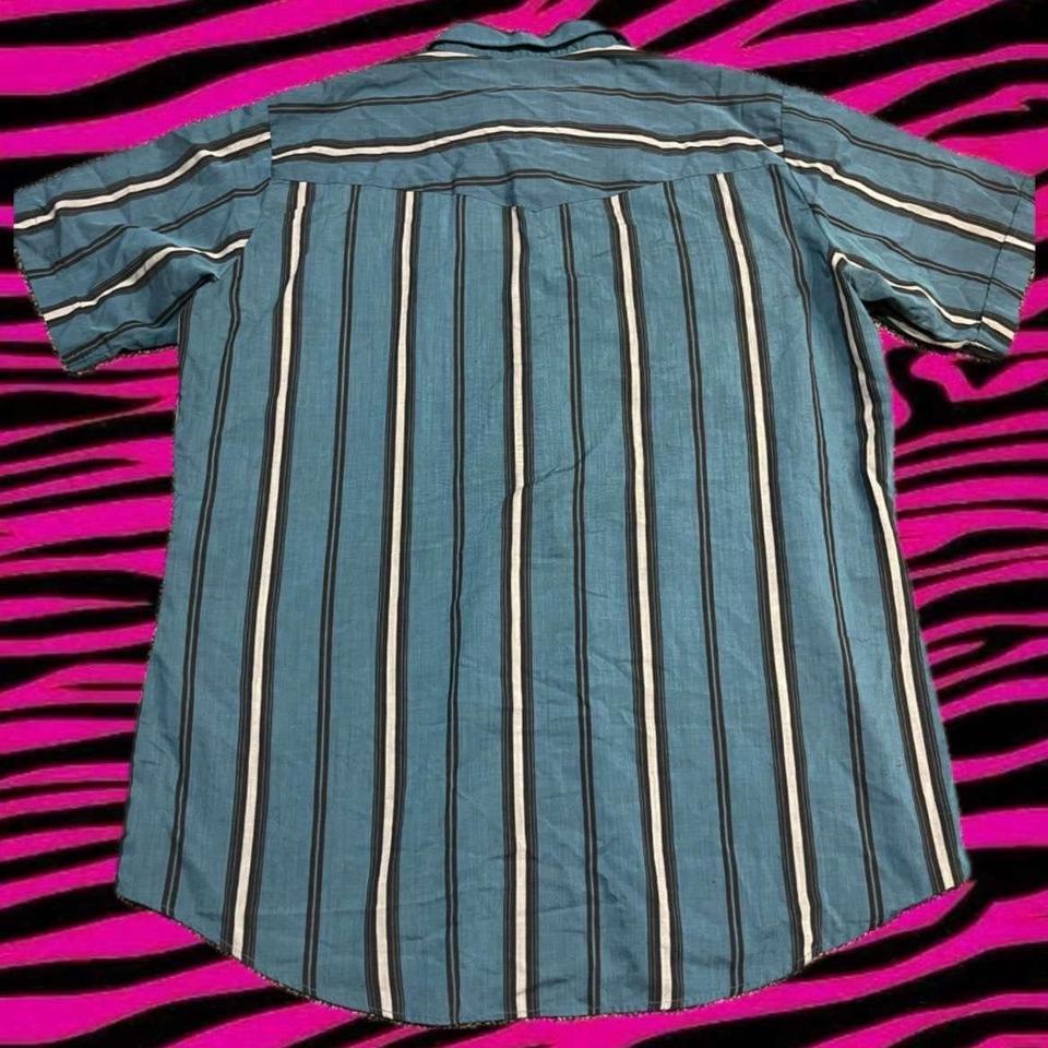 Blue Striped Button Up Shirt 3