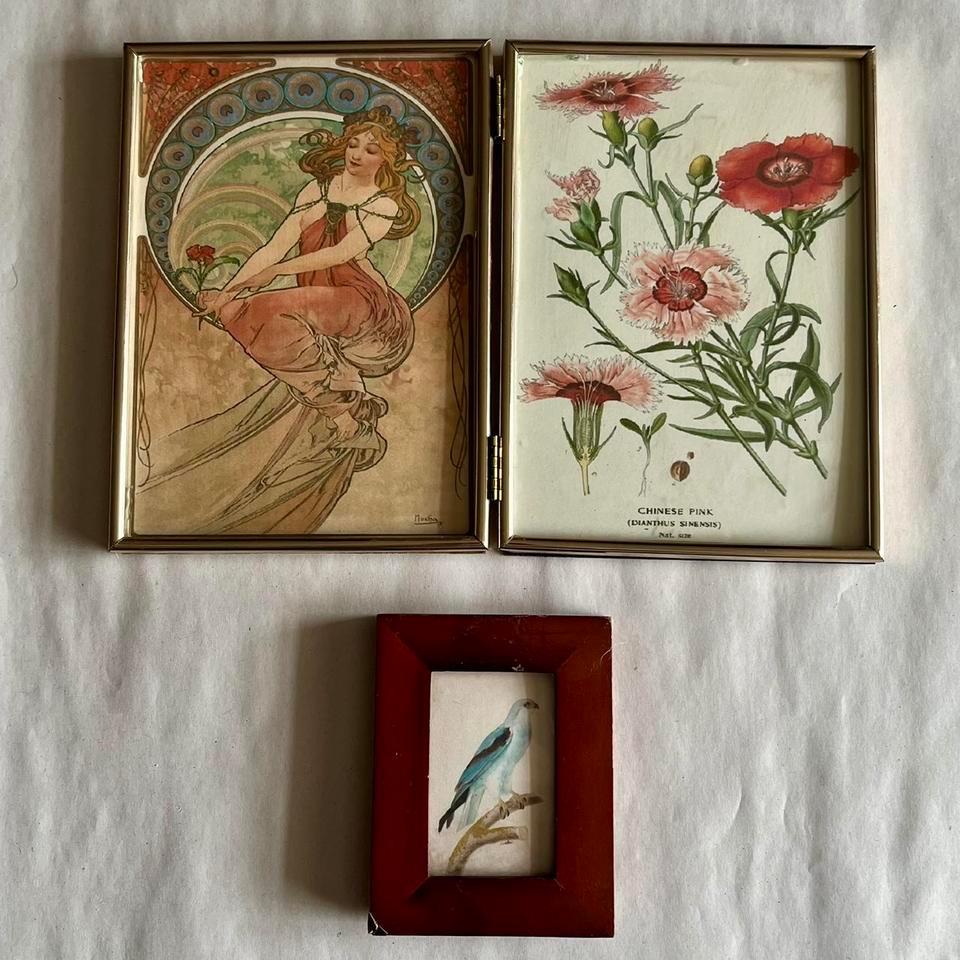 Vintage Wood Brass Picture 180c