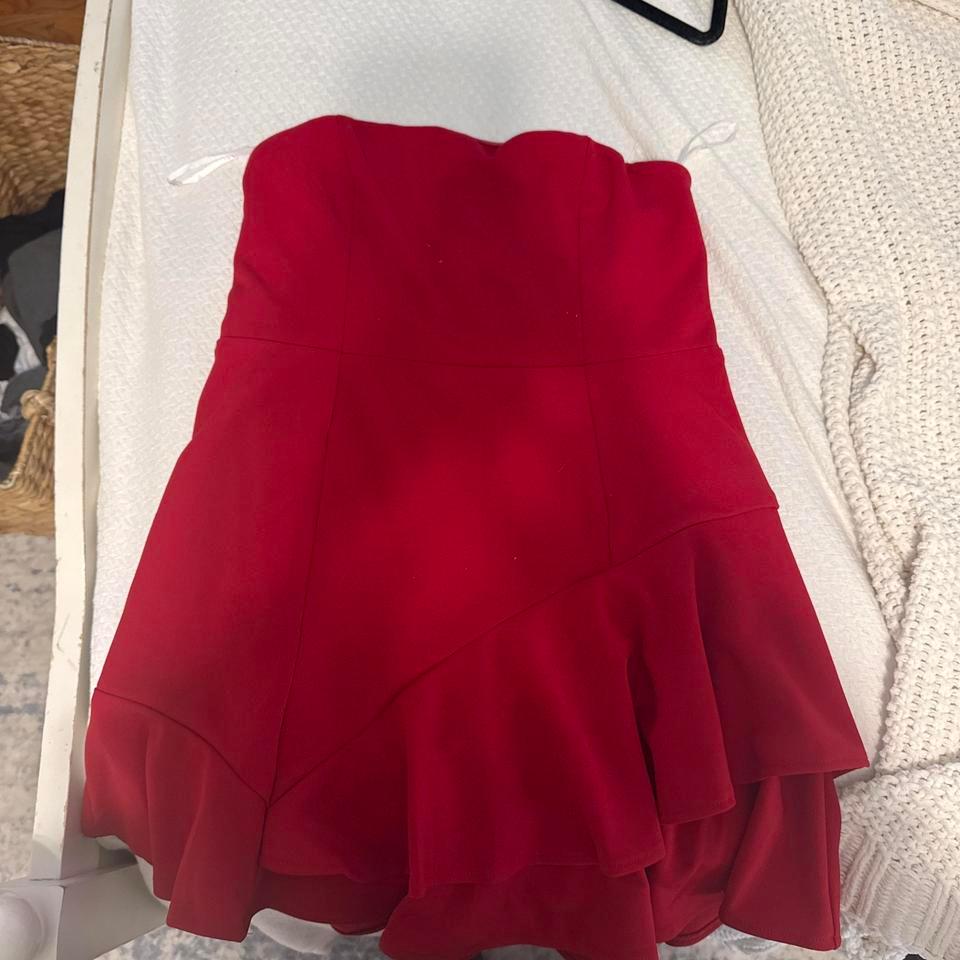 Red Strapless Mini Dress Party 51c8
